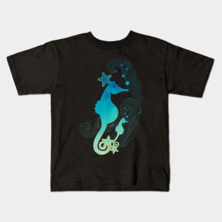 Watercolor Seahorses Kids T-Shirt